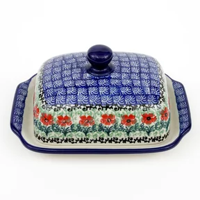 Maselnica ceramiczna 295 17/12,5 cm <br>1916X Czerwone kwiatuszki
